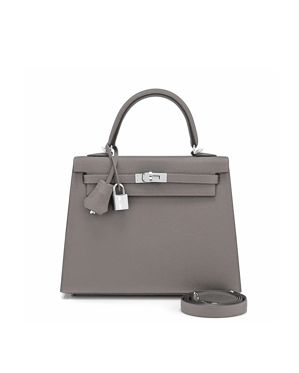 Luxurious Hermès Pewter Kelly Bag – 25cm