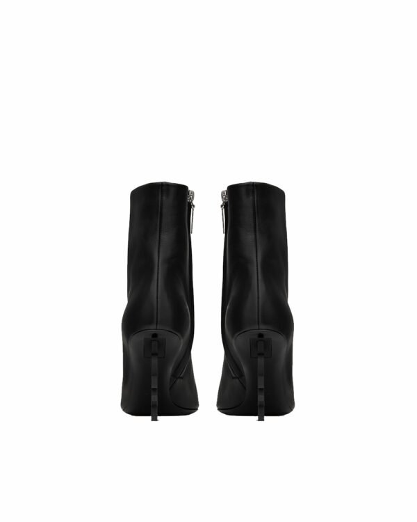Saint Laurent Matt Black Metal Ankle Boots - Image 4