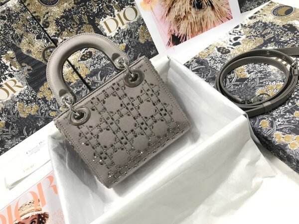 MINI LADY DIOR BAGGray Strass - Image 2