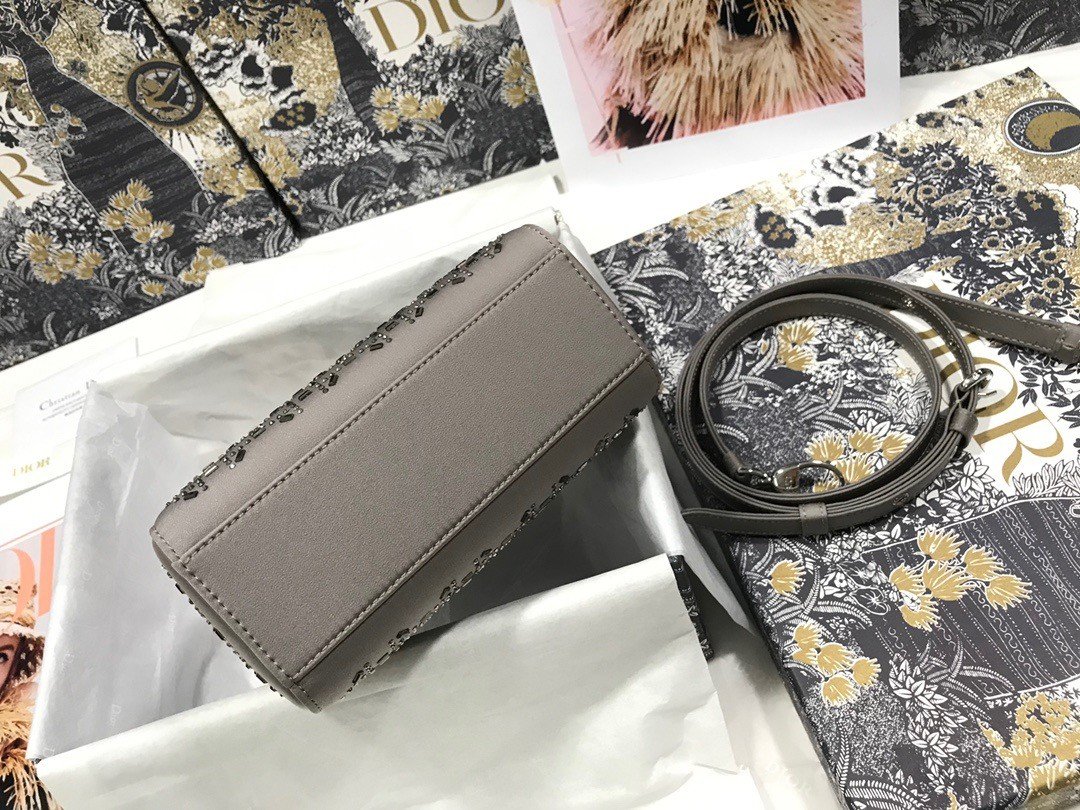 MINI LADY DIOR BAGGray Strass - Image 4