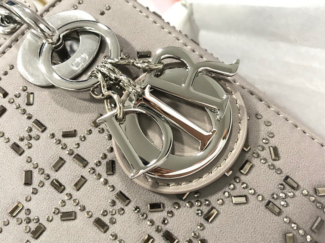 MINI LADY DIOR BAGGray Strass - Image 6