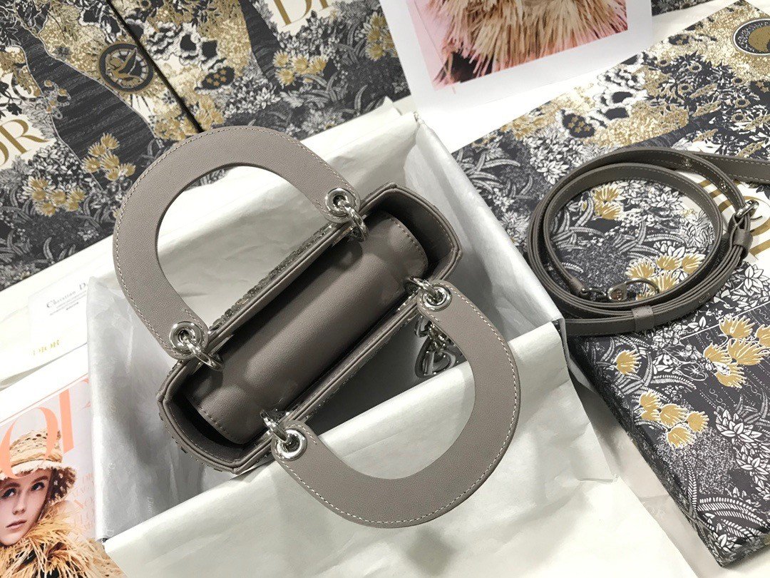MINI LADY DIOR BAGGray Strass - Image 7