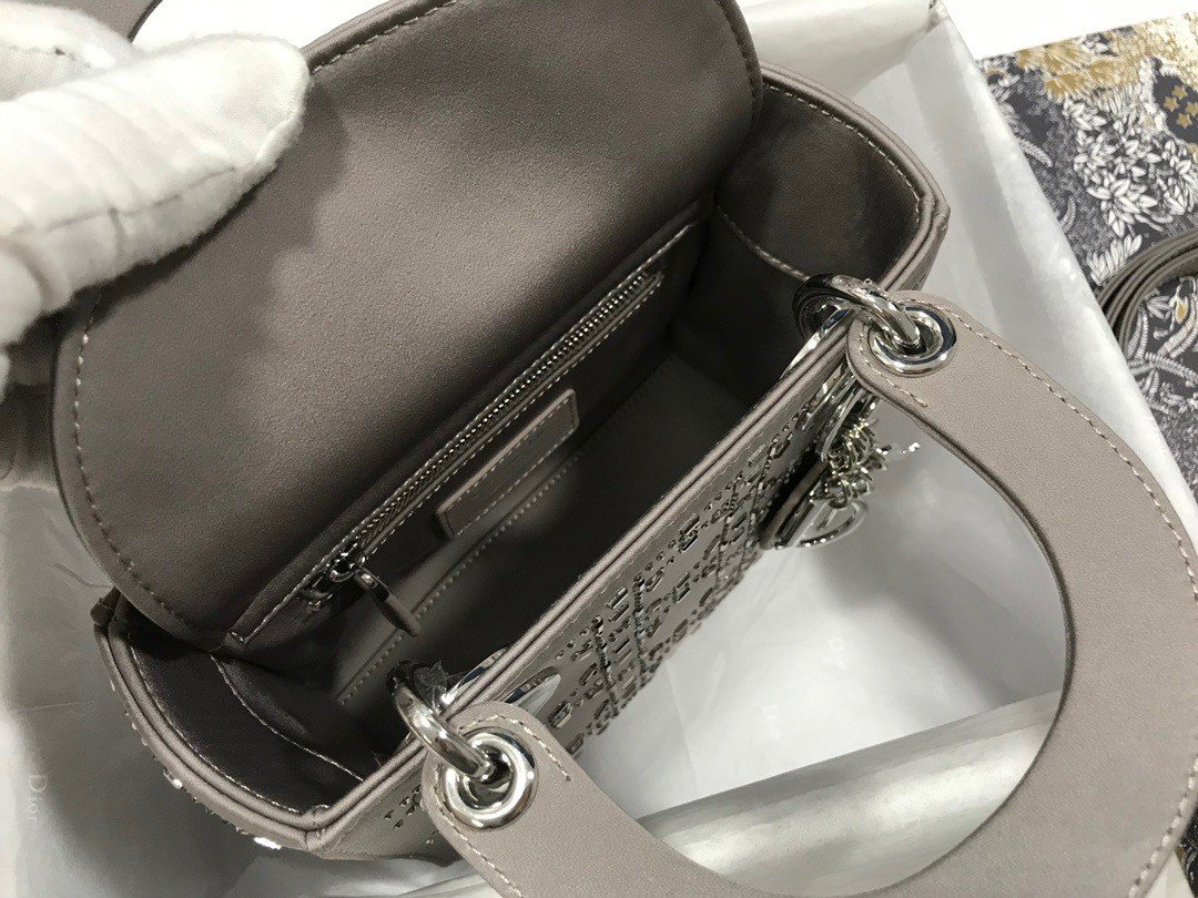 MINI LADY DIOR BAGGray Strass - Image 9