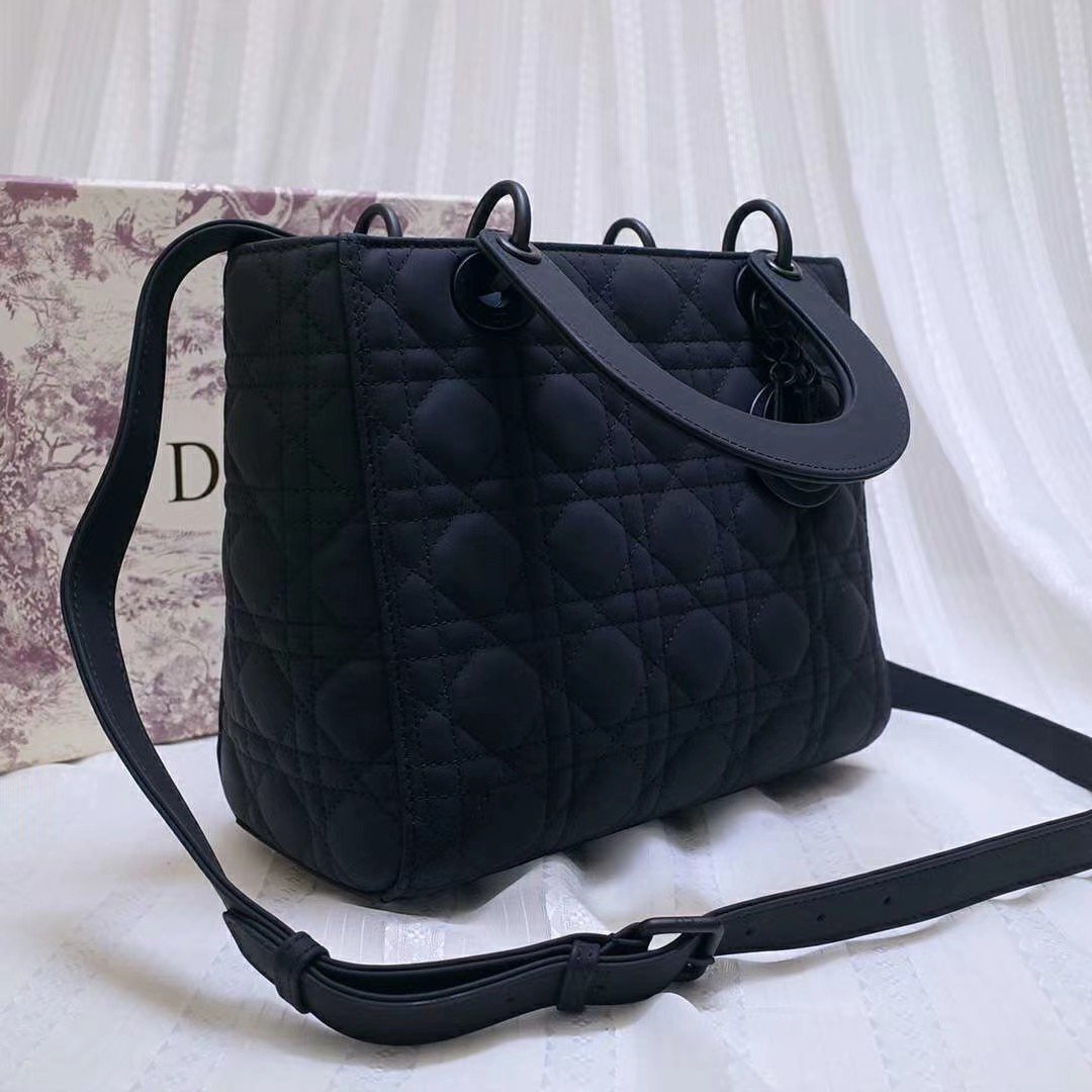 MEDIUM ULTRAMATTE LADY DIOR BAGBlack - Image 4
