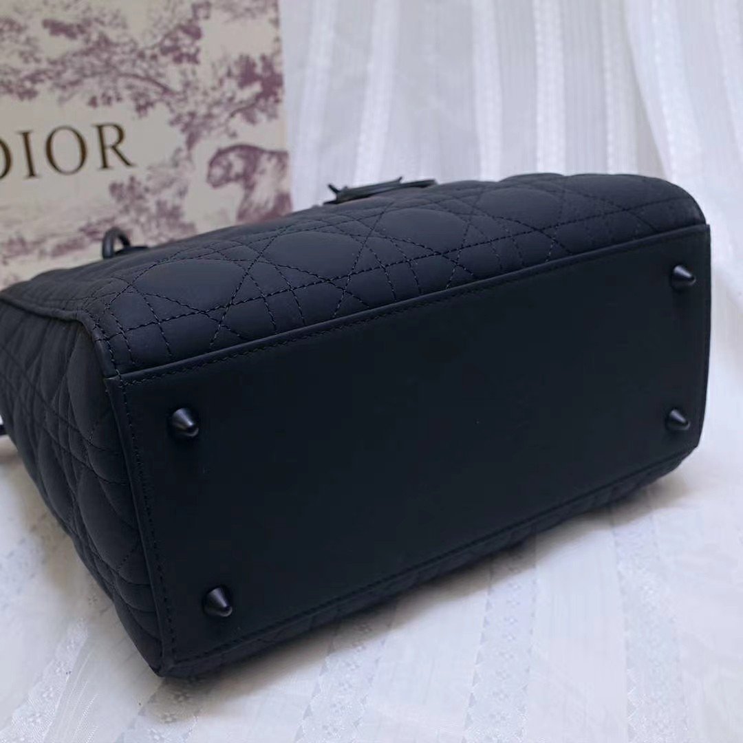 MEDIUM ULTRAMATTE LADY DIOR BAGBlack - Image 7