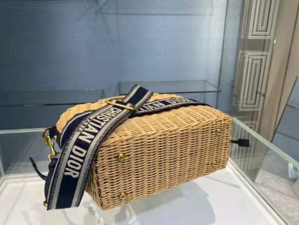 DIOR WICKER BASKET BAGBlue Dior Oblique - Image 9