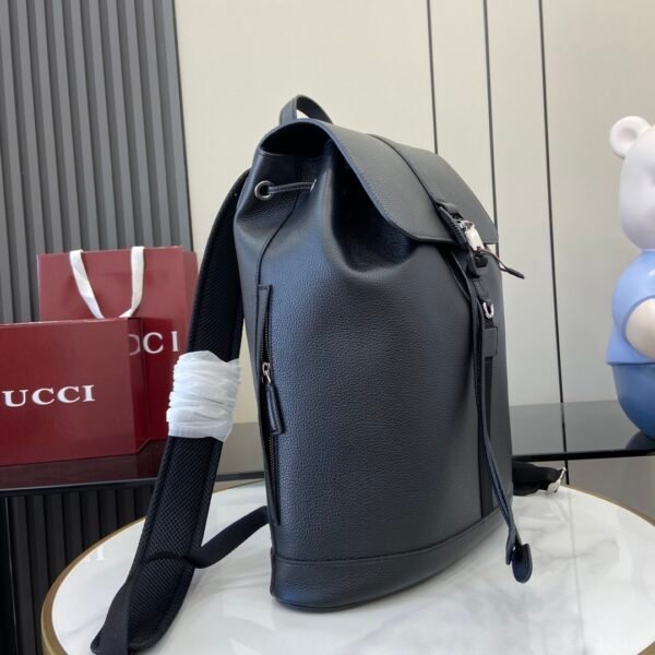 Large Web-Stripe Tote Bag in Textured Leather - Image 2