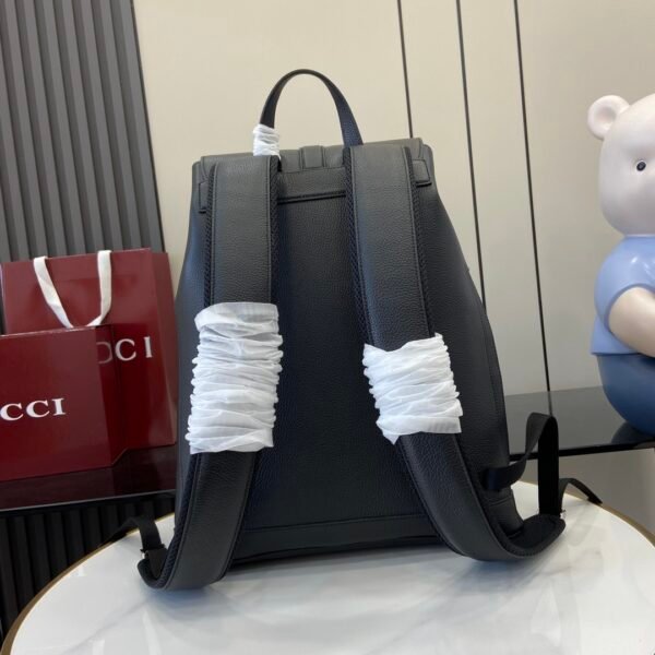 Large Web-Stripe Tote Bag in Textured Leather - Image 3